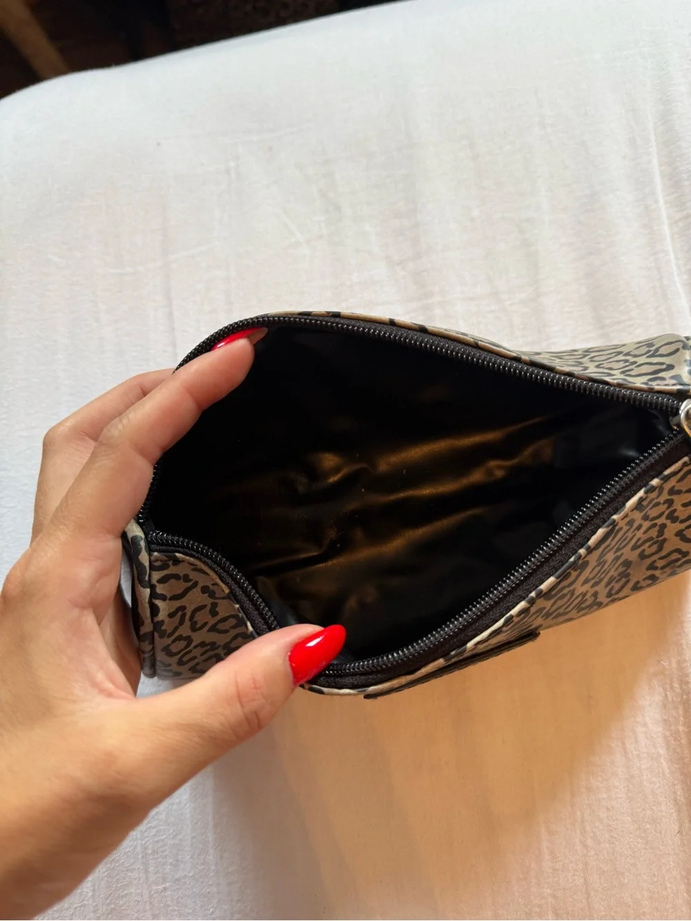 Kenneth Cole Reaction Leopard Print Cosmetic Pouch in Tan and Black